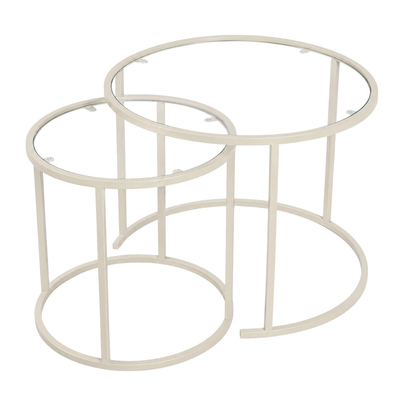Set masute de cafea, Hanah Home, Beige-Trs-60-42-Nrd-Srk, Bej — imaginea 4