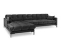 Coltar stanga 5 locuri, Mamaia, Micadoni Home, BL, 293x185x75 cm, catifea, gri inchis