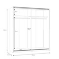Dulap pentru haine Weert, Bedora, 170.3x61.2x190.5 cm, PAL/metal, alb/gri deschis