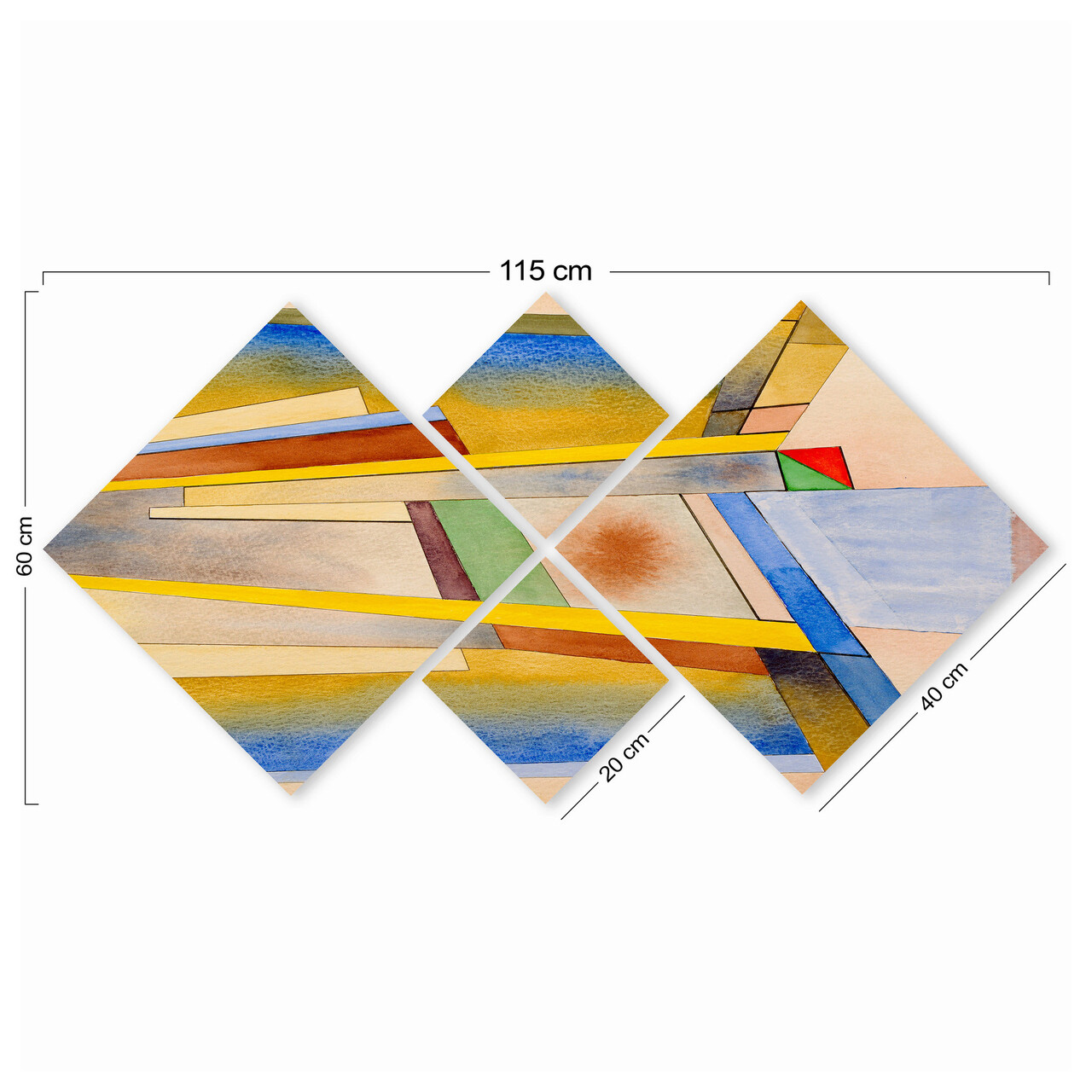 Set 4 tablouri decorative, 4MDF102424462, MDF, Imprimat UV, Multicolor