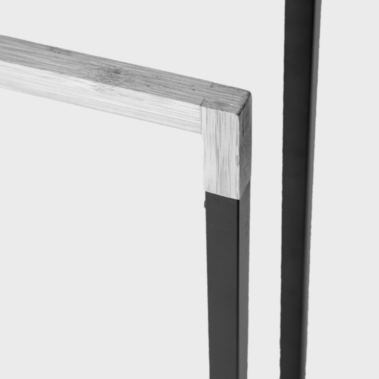 Suport pentru prosoape Coper, Homla, 45x21x76 cm, metal/bambus, negru/natur - 2 | YEO