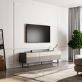 Comoda TV, Inarch, Sign, Gri / Travertin