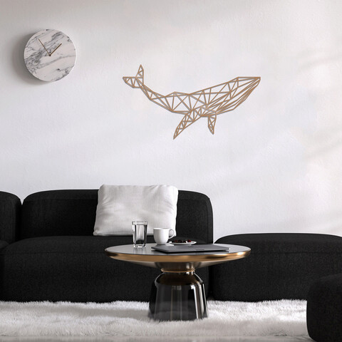 Decoratiune de perete, whale 1, metal, dimensiune: 56 x 31 cm, cupru