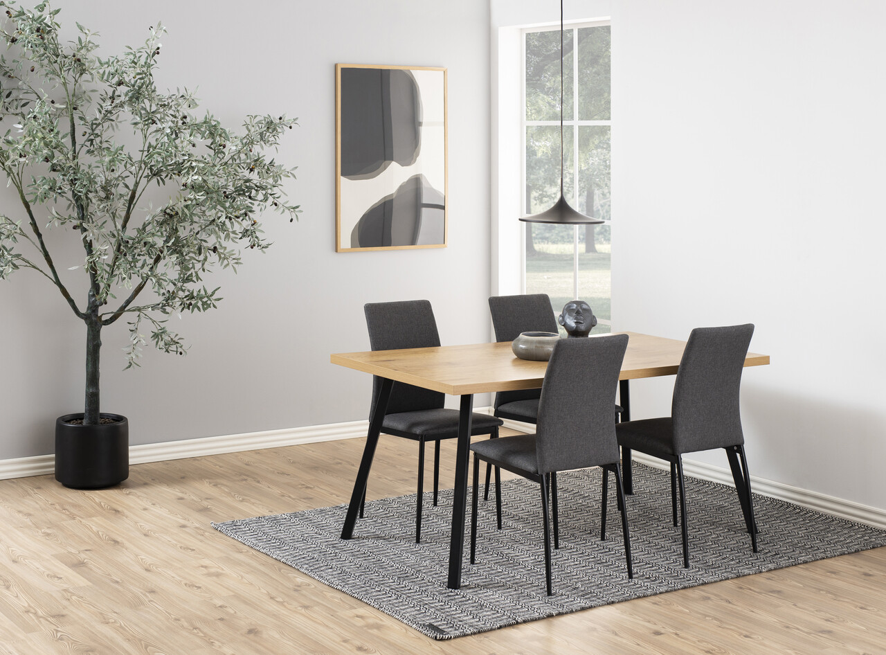 Scaun Demina, Actona, 43.5x53x92 cm, poliester/otel, gri - view 6