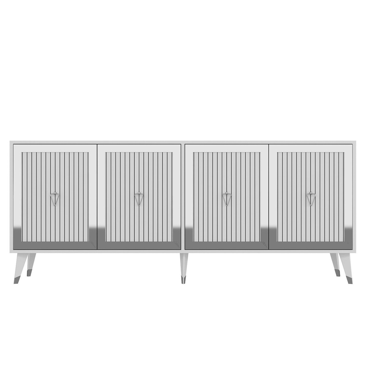 Consola, Hanah Home, Benner, 180x78.6x35 cm, PAL , Alb / Argintiu - view 3