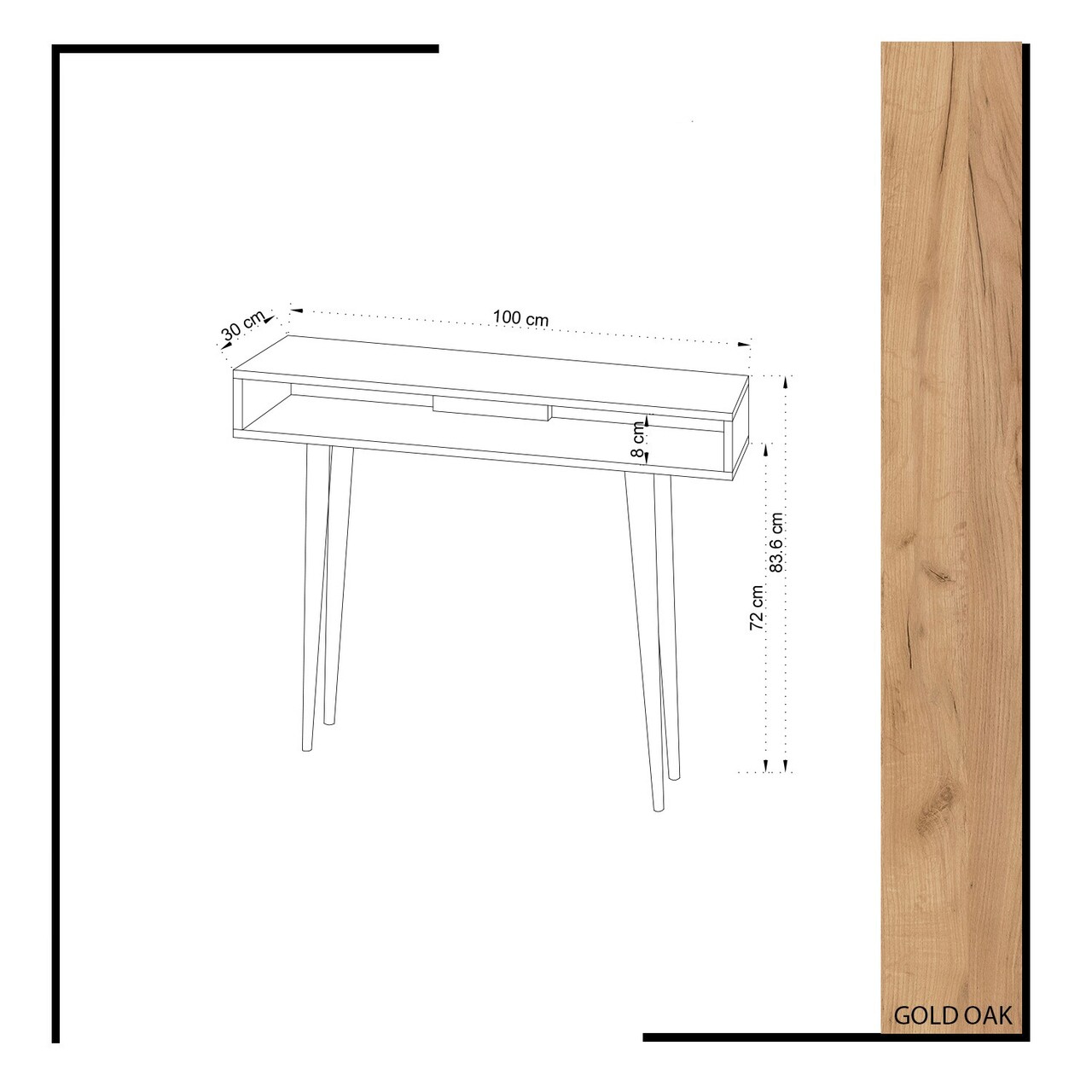 Bufet, Mod Design, Ottoke, 100x83.6x30 cm, Stejar / Alb