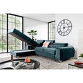 Coltar extensibil stanga 3 locuri ELTAP, LT-100VE, Grayson, 278x205x92 cm, lemn/poliester, albastru