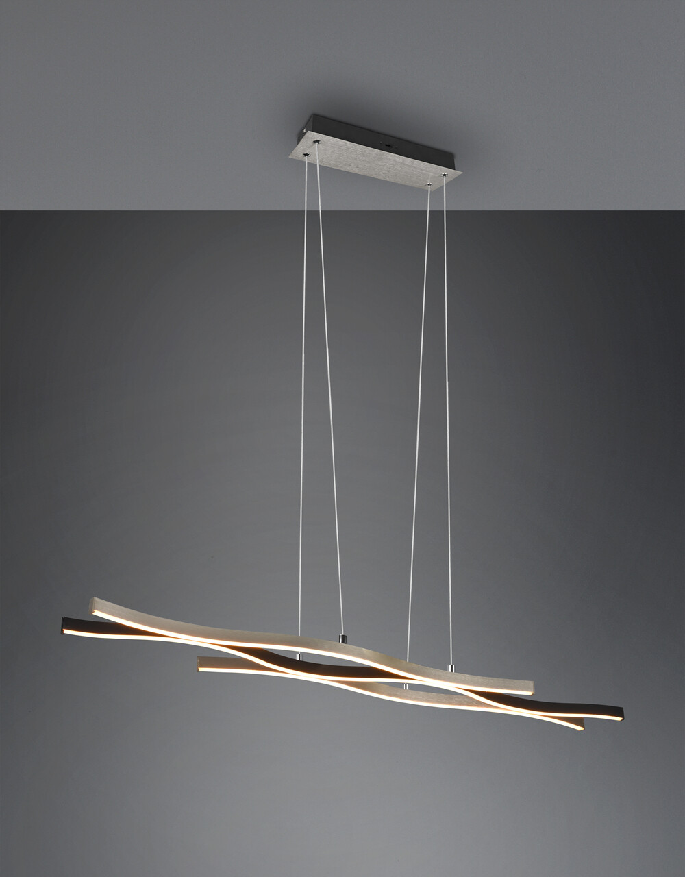 Lustra Blaze, TRIO, 107.5x15.5x150 cm, 35W, 1x SMD LED, metal, argintiu/negru - 2 | YEO
