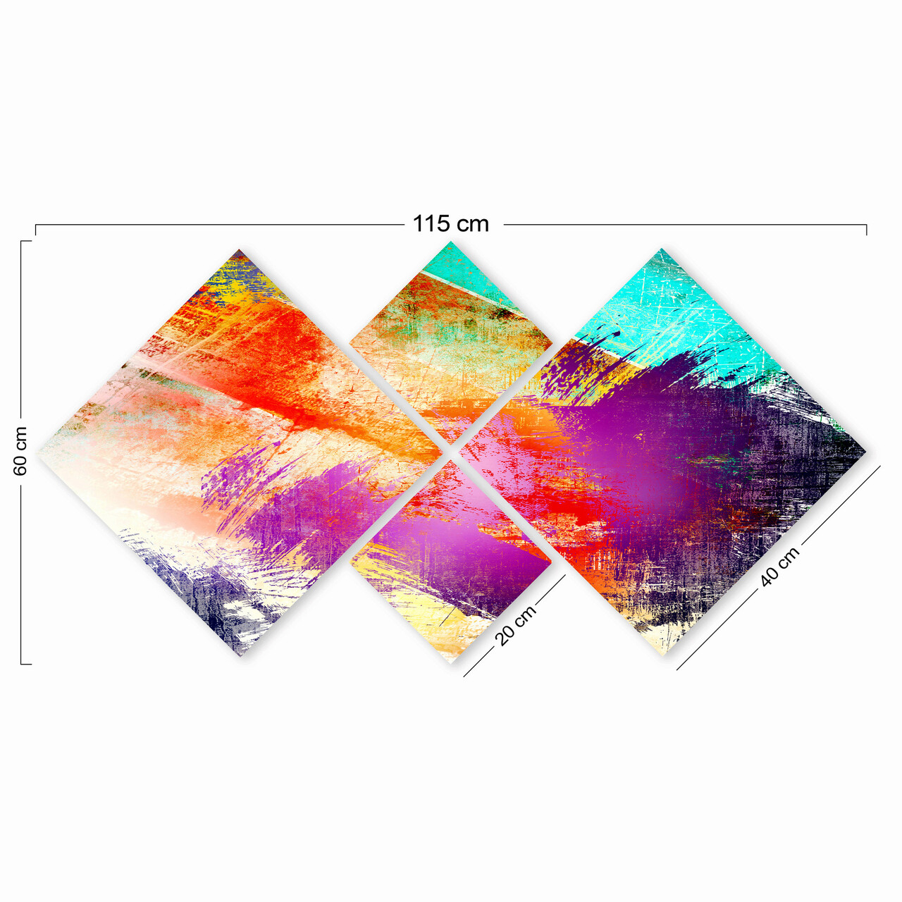 Set 4 tablouri decorative, 4MDF112001639, MDF, Imprimat UV, Multicolor - 2 | YEO
