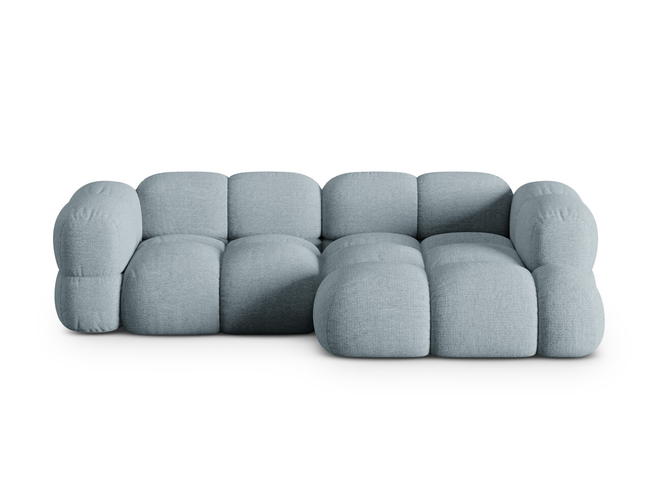 Coltar dreapta 3 locuri, Loretto, Cosmopolitan Design, 250x147x68 cm, tesatura structurata, albastru pastel