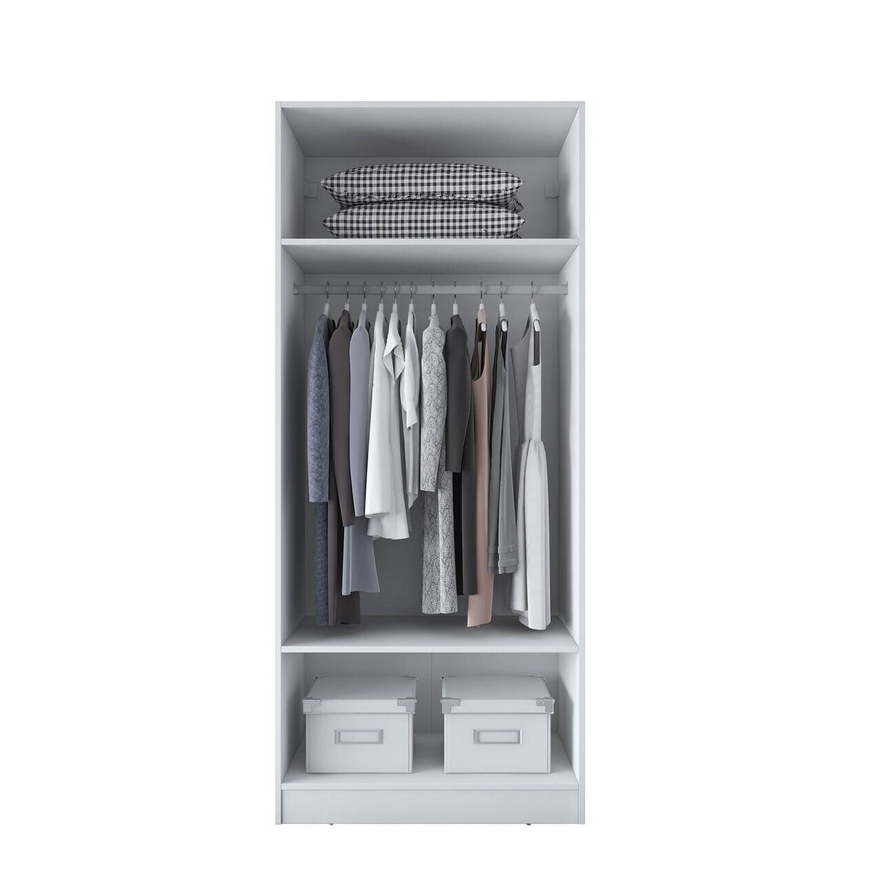 Dulap pentru haine, Hanah Home, BA181, 90x210x57.5 cm, PAL melaminat, Alb - view 10