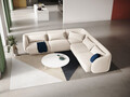 Coltar reversibil 5 locuri, Tulum, Cosmopolitan Design, 255x255x70 cm, catifea, bej deschis