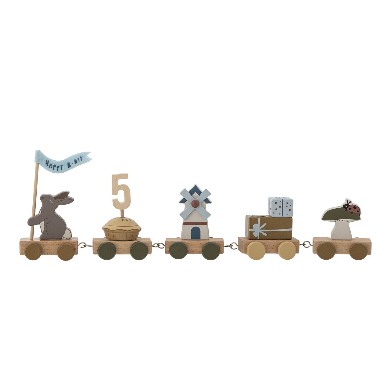 Jucarie aniversara, Bloomingville, Alfi Birthday, 39x5x8.5 cm, FSC 100%, MDF/lemn de fag, multicolor - imagine 10