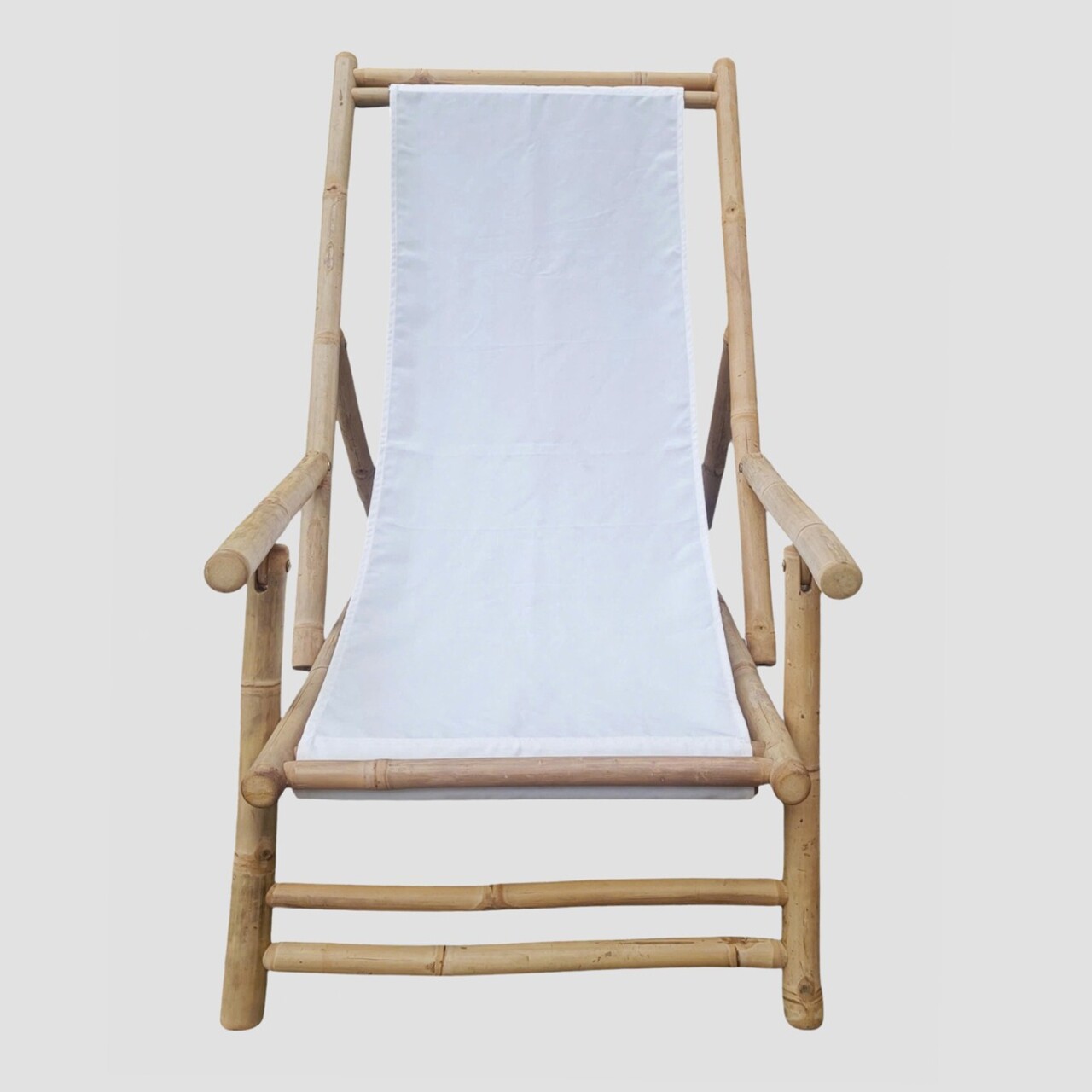 Sezlong Mare, Homla, 60x115x83 cm, bambus/poliester, natur/alb