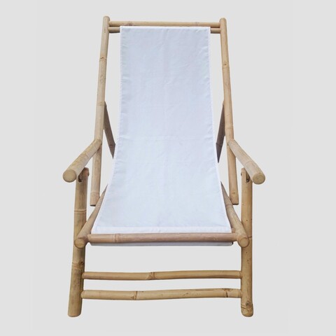 Sezlong Mare, Homla, 60x115x83 cm, bambus/poliester, natur/alb