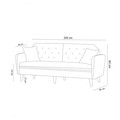Canapea extensibila cu 3 locuri, Unique Design, 867UNQ1318, Lemn de carpen / Metal, Albastru inchis