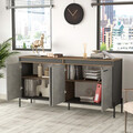 Dulap multifunctional, Locelso, VS5, 184x91.6x44.5 cm, Maro / Gri / Antracit
