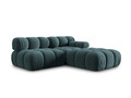 Canapea modulara 4 locuri cotiera stanga, Bellis-51, Micadoni Home, 282x94x70 cm, catifea, turcoaz