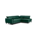 Coltar extensibil dreapta 4 locuri ELTAP, RT-35NU, Noble, 255x201x100 cm, lemn/poliester, verde inchis