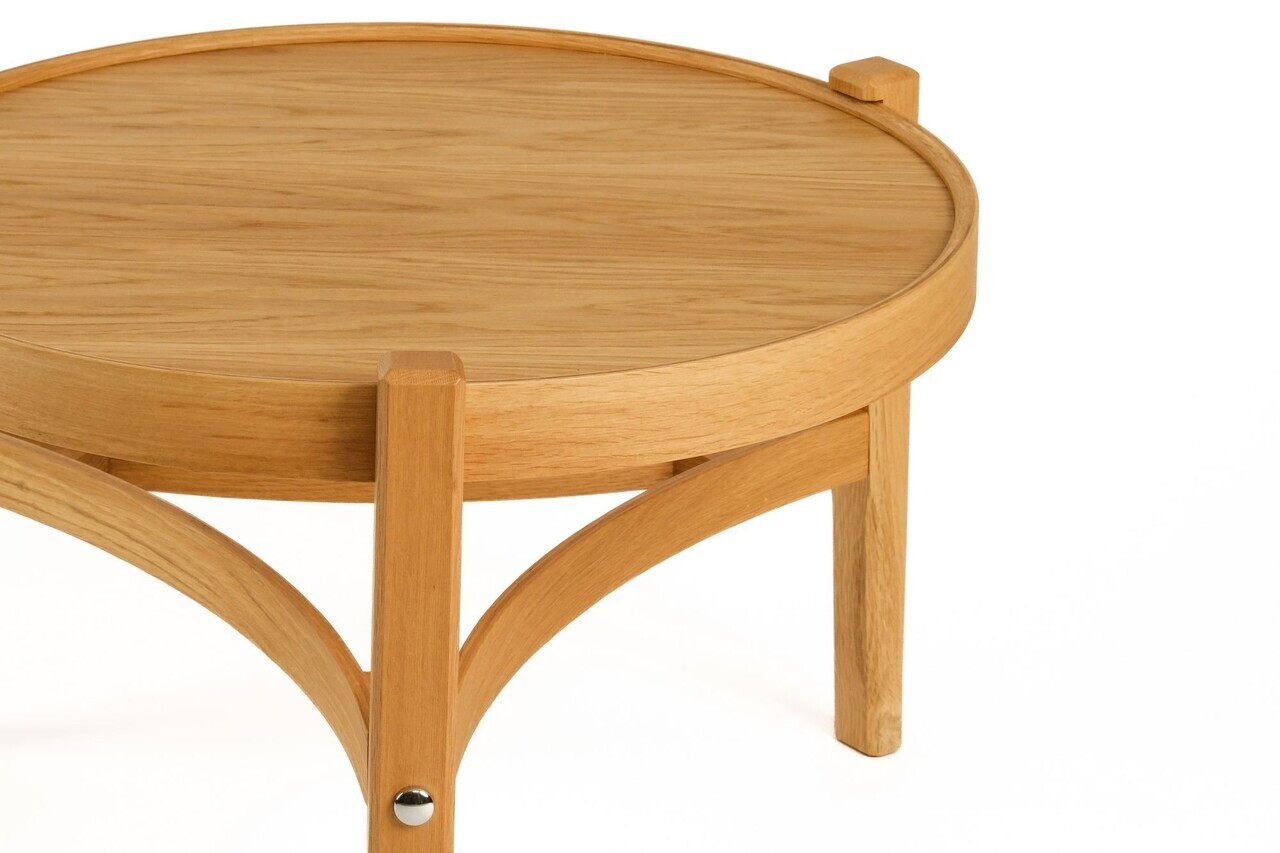 Masuta de cafea, Hanah Home, Ren 60, 60x39x60 cm, LEMN MASIV DE STEJAR, Stejar — imaginea 3