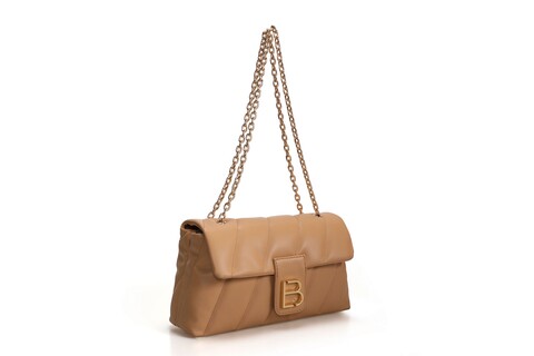 Geanta, lucky bees, 923 camel, piele ecologica, nisipiu