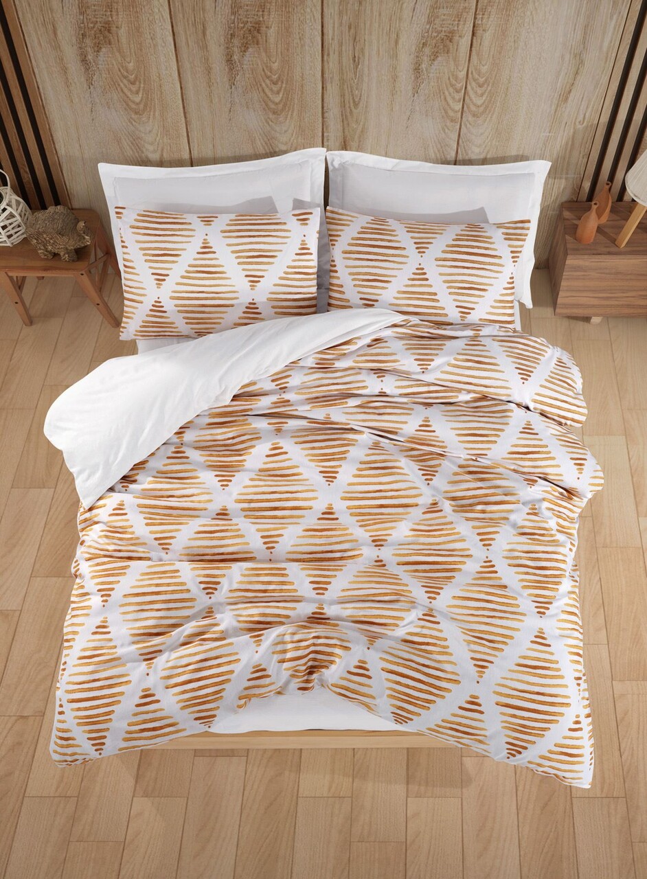 Lenjerie de pat dubla (EU) (IT) 3 piese L'essentiel Maison Segment 65% bumbac/35% poliester Galben mustar