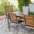Masa pentru gradina Norah, 160 x 85 x 74 cm, lemn de salcam/inox