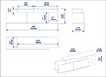 Comoda TV, Decorotika, Nexera, 149.8 x 42.9 x 35.3 cm, pal melaminat, nuc/negru