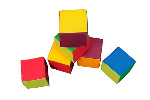 Set 6 cuburi educative, Multicolor Bebeluca