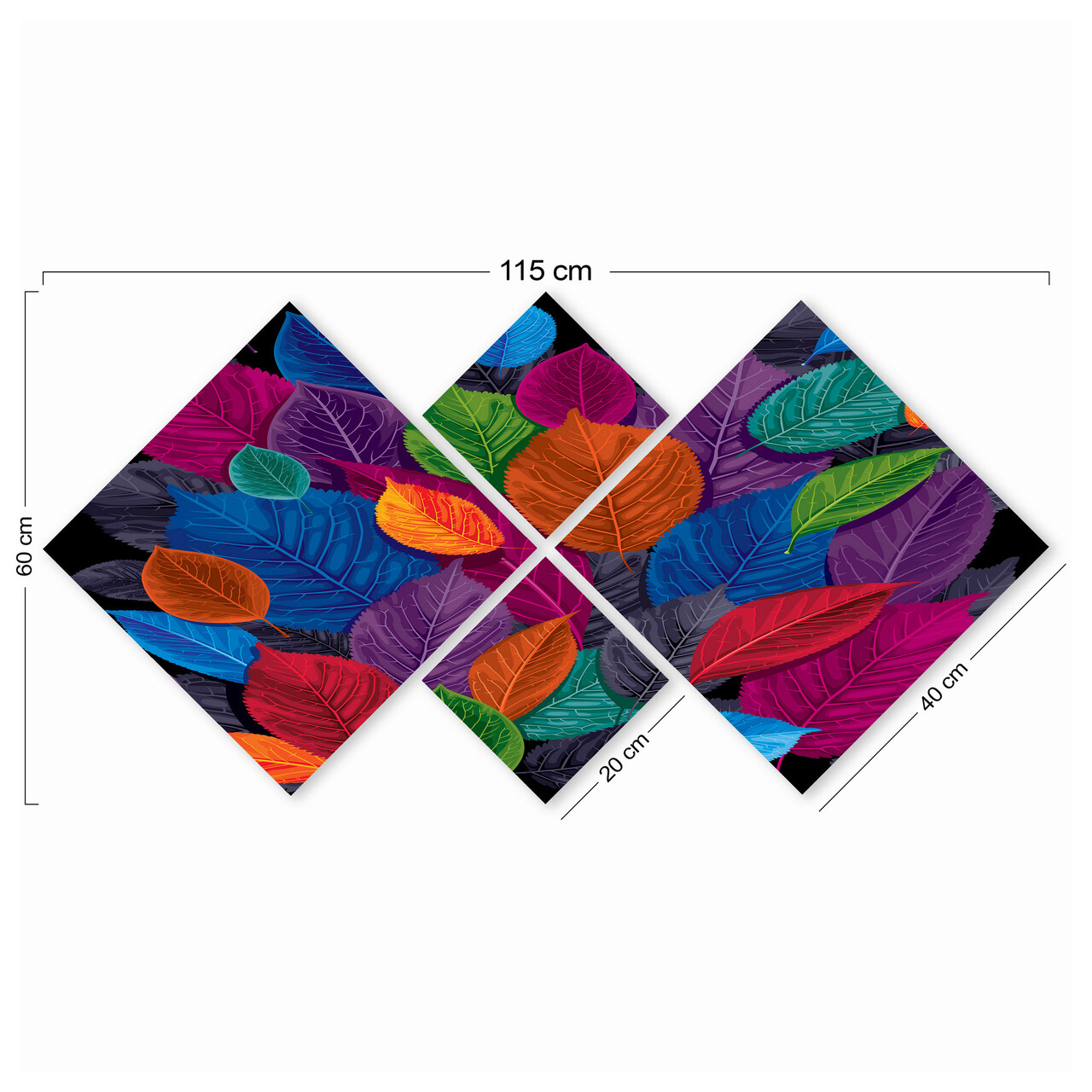 Set 4 tablouri decorative, 4MDF79077301, MDF, Imprimat UV, Multicolor