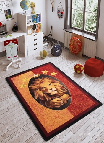 Covor Aslan – Red, Confetti, 133×190 cm, poliamida, multicolor