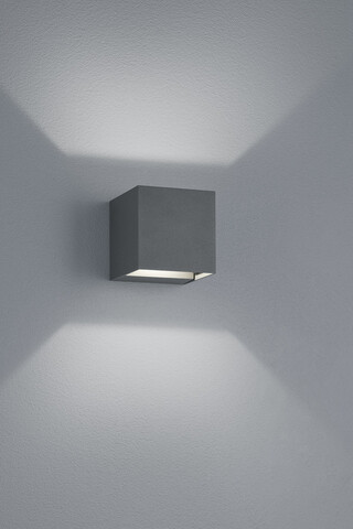 Aplica de perete pentru exterior Adaja, TRIO, 8x8x8 cm, 3W, 2x SMD, aluminiu turnat, antracit