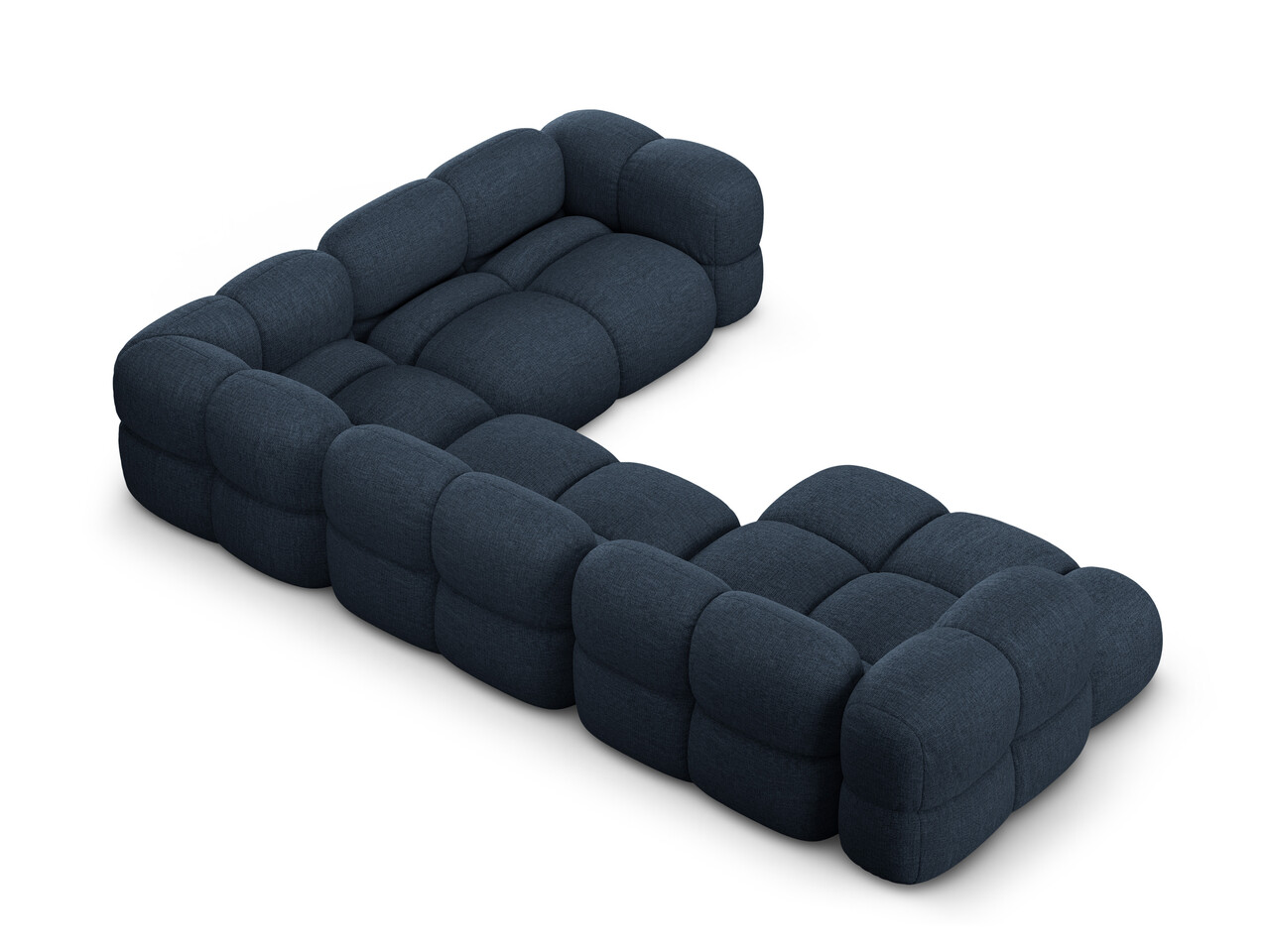 Coltar panoramic dreapta 5 locuri, Loretto, Cosmopolitan Design, 345x250x68 cm, tesatura structurata, albastru inchis - 1 | YEO