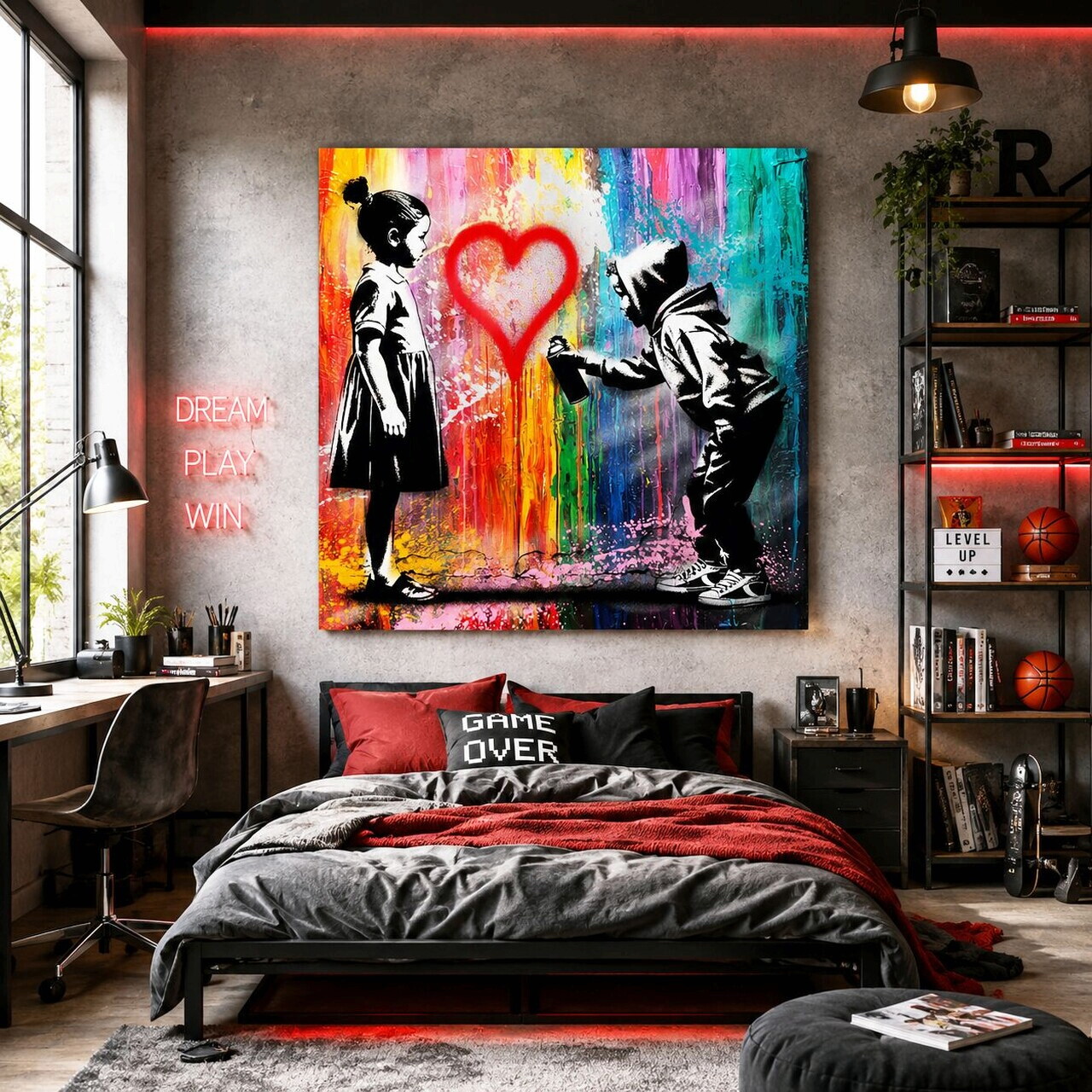 Tablou decorativ, KNV12078, Canvas, Lemn, Multicolor