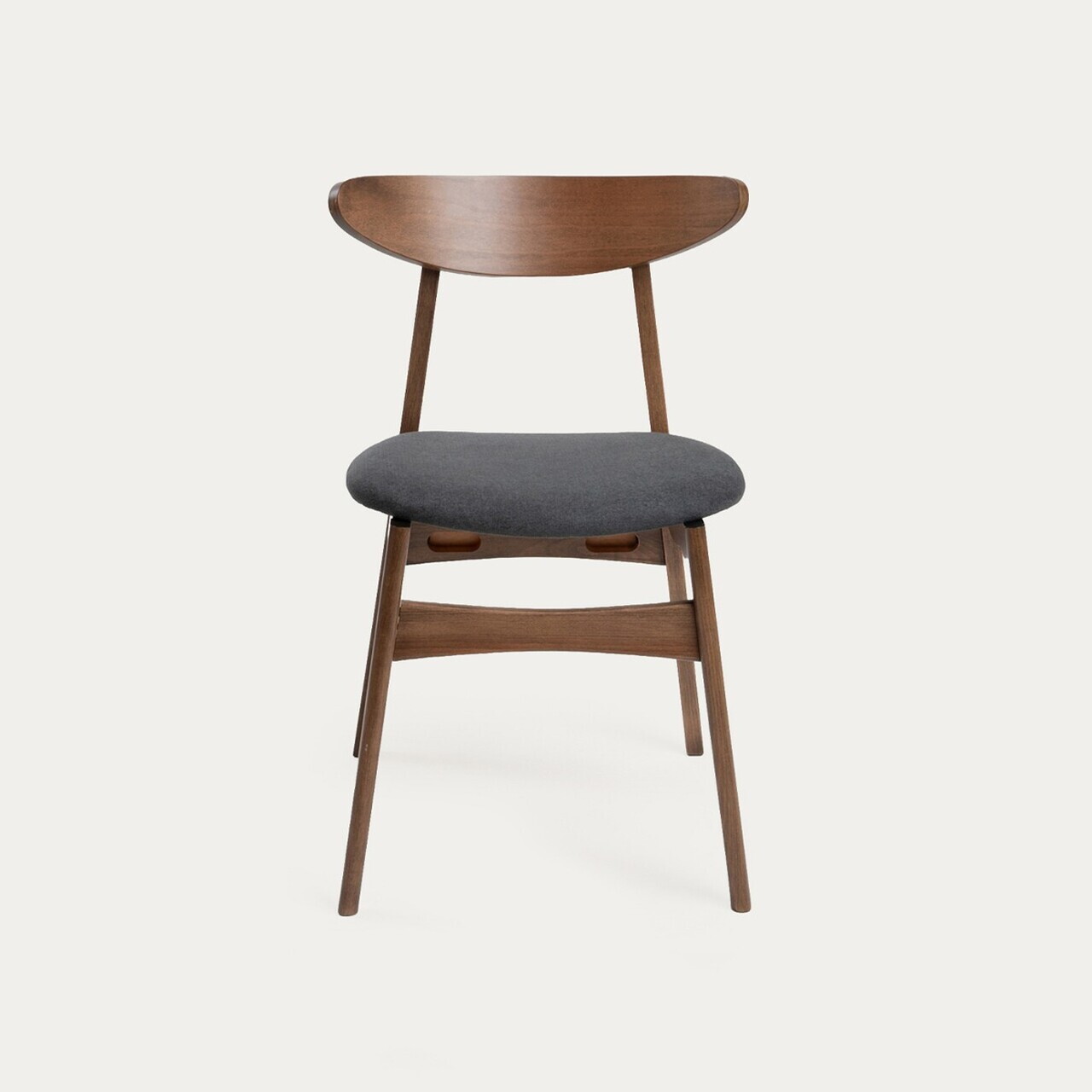 Set 2 scaune Eroso, Homla, 48x55.5x74.8 cm, lemn/poliester, maro/gri — imaginea 3