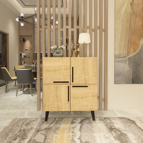 Consola, olivia, makro, 70 x 90 x 35 cm, pal melaminat, stejar