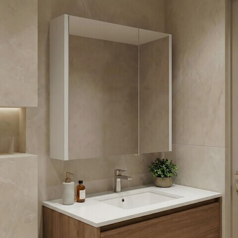 Dulap de baie cu oglindă, Hanah Home, Arno 60, Alb