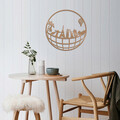 Decoratiune de perete, World Map Metal Decor 5, Metal, Dimensiune: 48 x 48 cm, Cupru