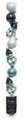 Tub cu 9 globuri Snowman, Decoris, sticla, alb/albastru