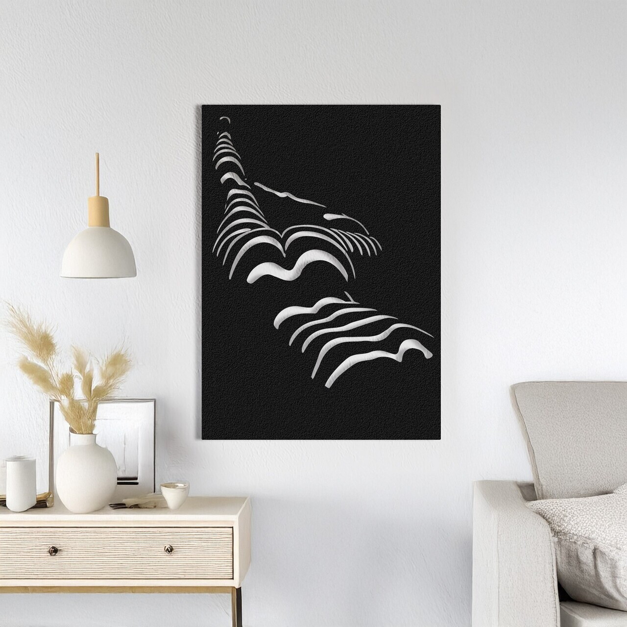 Decoratiune de perete, ART-DC-006, Dimensiune: 50 x 36 cm, Negru