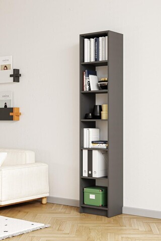 Corp biblioteca, Hanah Home, Bili5 40, 40x200x28 cm, Antracit