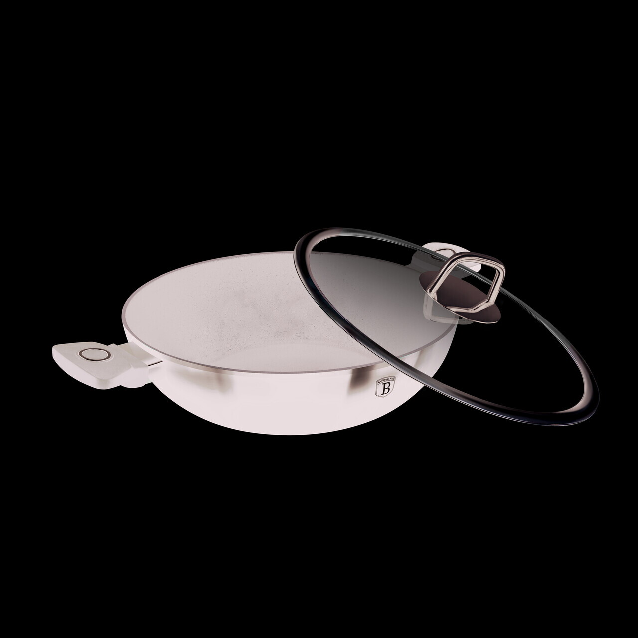Tigaie Wok cu capac Berlinger Haus, Black Vantage, 30 cm, aluminiu forjat, negru lucios - imagine 2