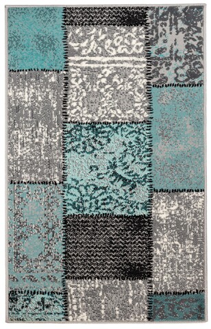 Covor aceru, decorino, 160x230 cm, polipropilena, gri/albastru