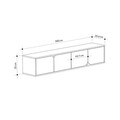 Comoda TV, Decortie, Spark, 180 x 35 x 35.6 cm, pal melaminat, stejar/alb