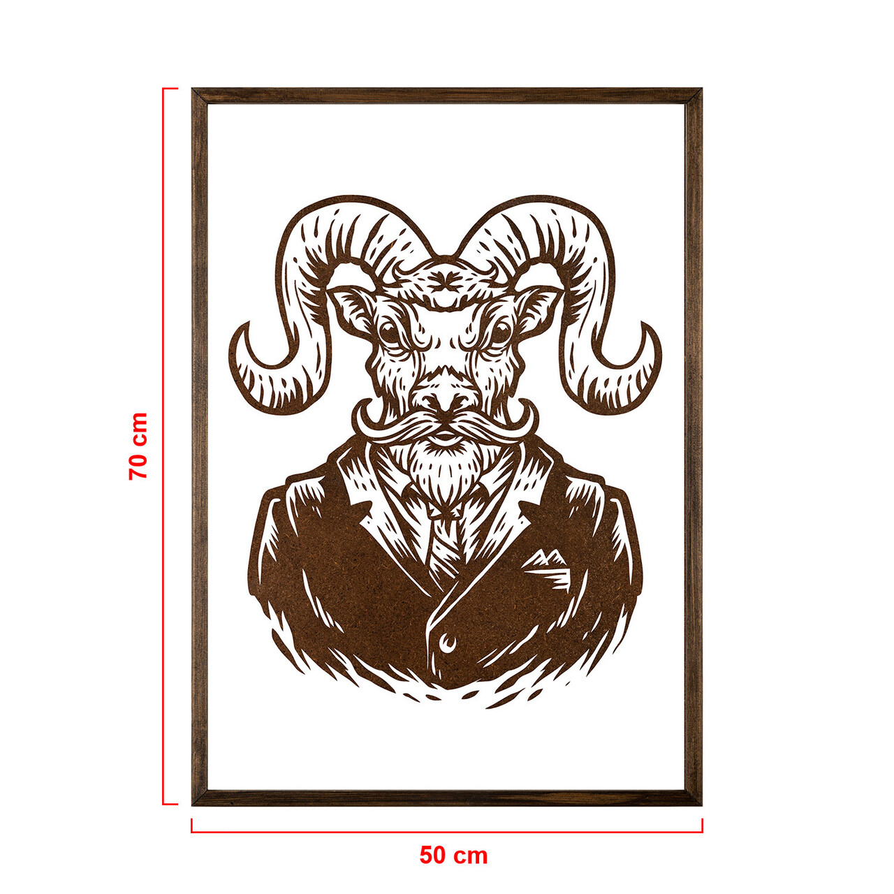 Tablou decorativ, TD095, Lemn, Desenat manual, Natural