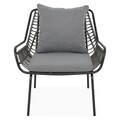 Set mobilier pentru gradina/terasa, Ribe, 3 piese, negru/gri