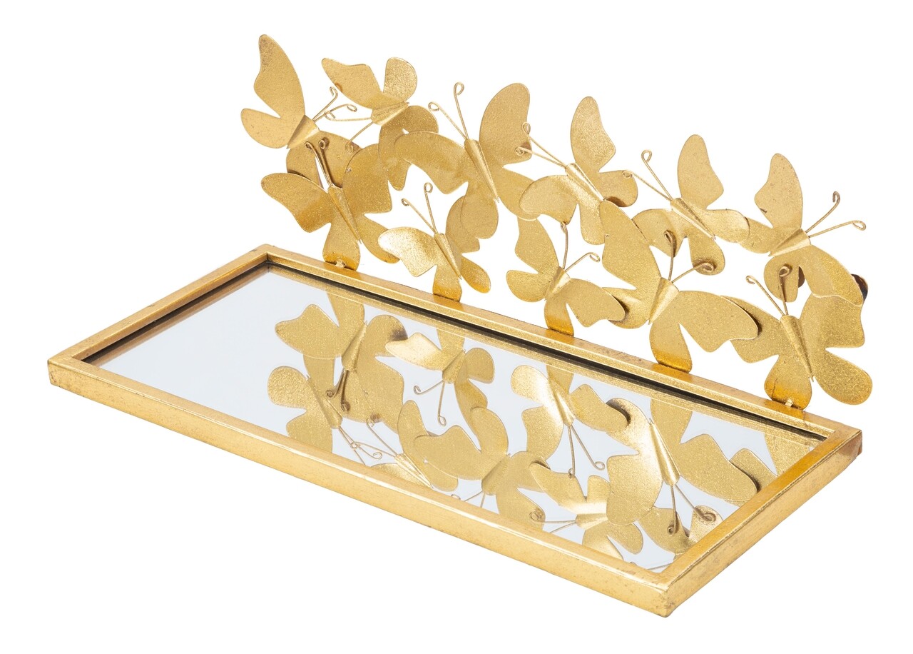 Set 2 noptiere suspendate Butterflies, Mauro Ferretti, 43x19.2x16.5 cm, fier, auriu - 2 | YEO