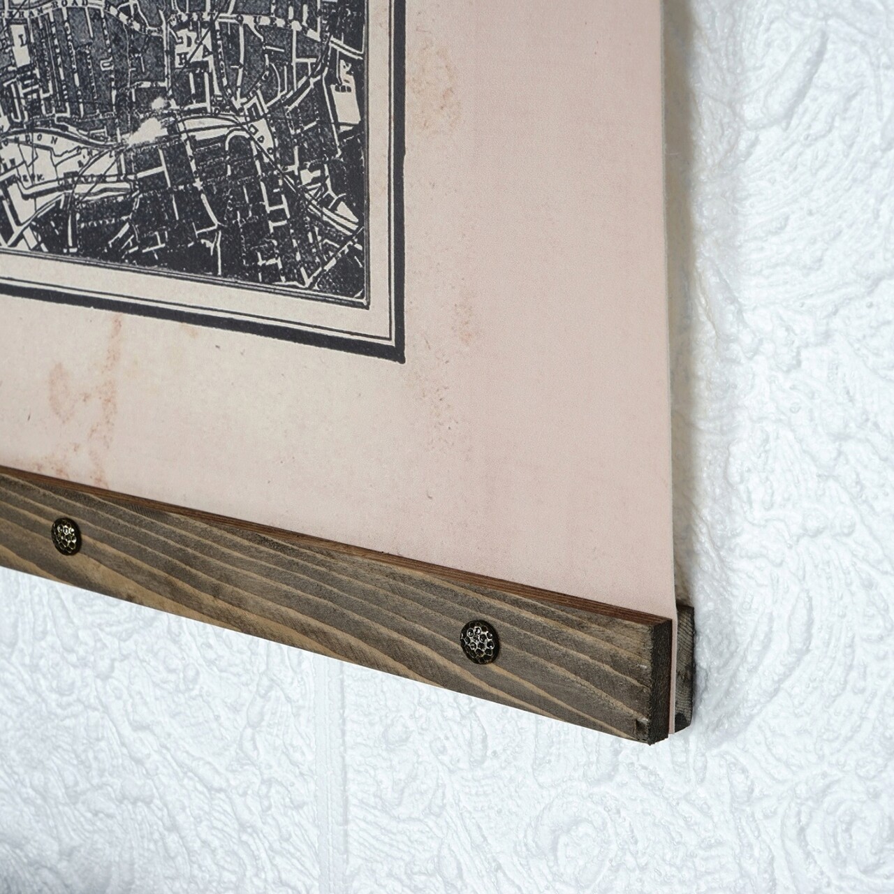 Tablou decorativ, Map111, Lemn, Piele ecologica, Multicolor