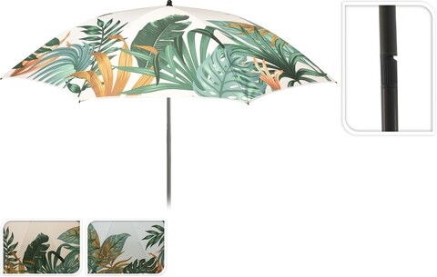 Umbrela pentru plaja Leaves, 180x215 cm, multicolor