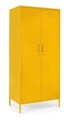 Dulap cu 2 usi Cambridge, Bizzotto, 2 rafturi reglabile, 80 x 50 x 185 cm, otel, galben